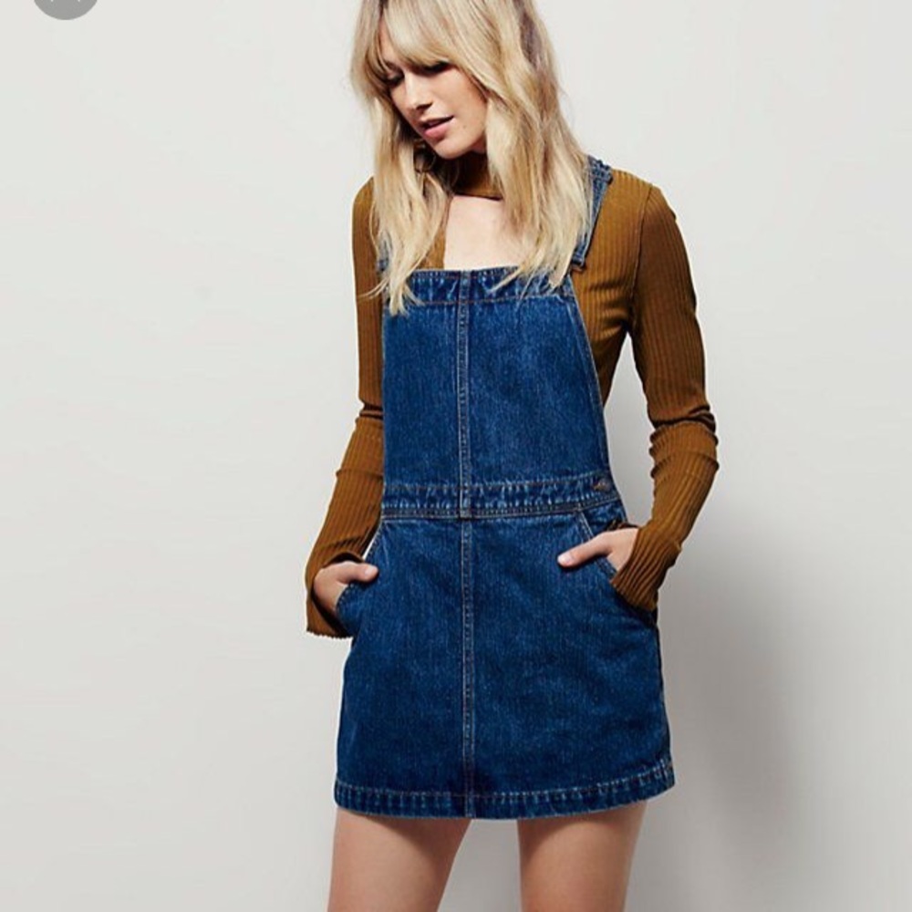 Free people overall denim jumper!